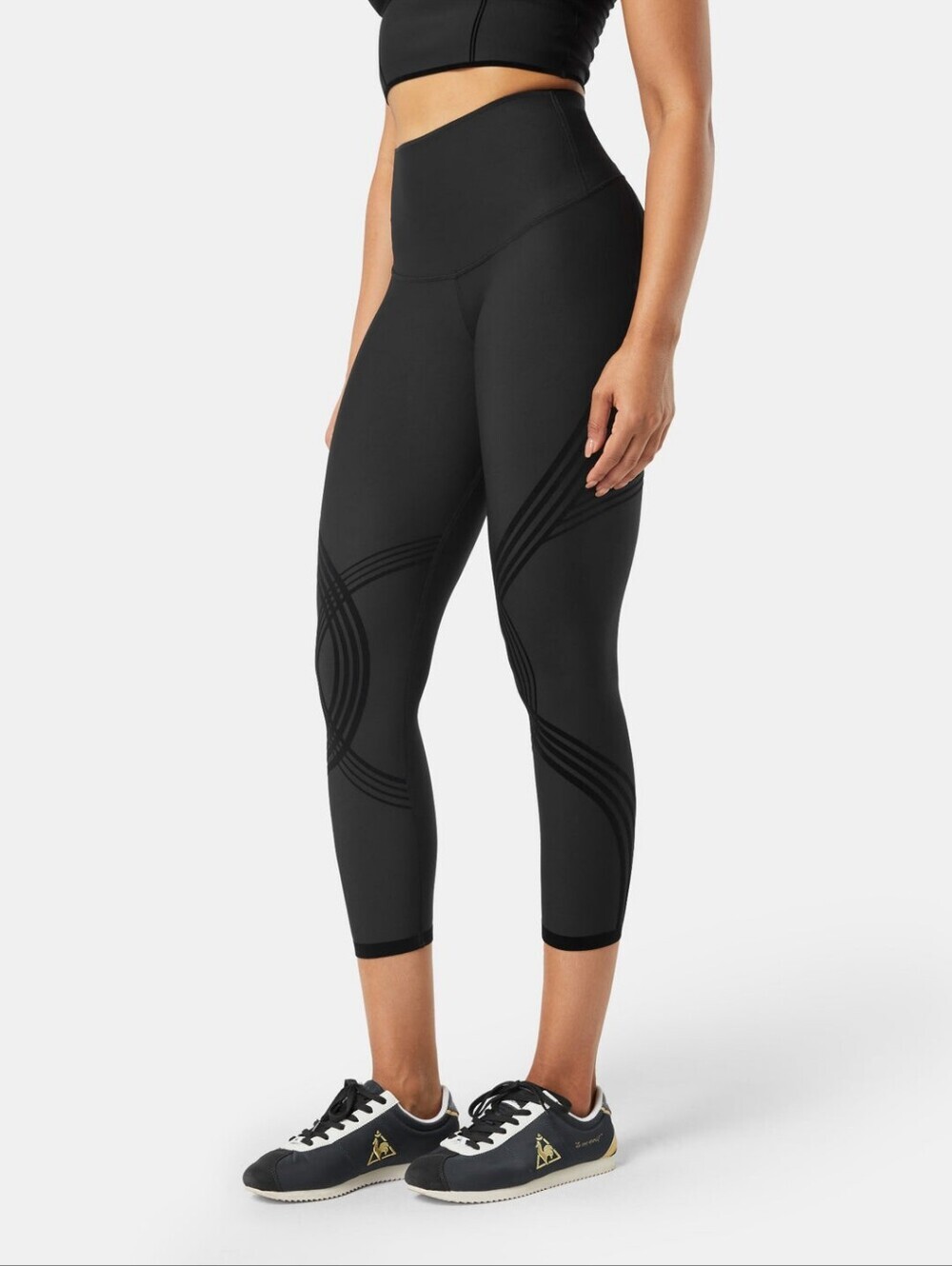 Fanka Reversible Compression Leggings Black Size S/M Knee Thigh Support